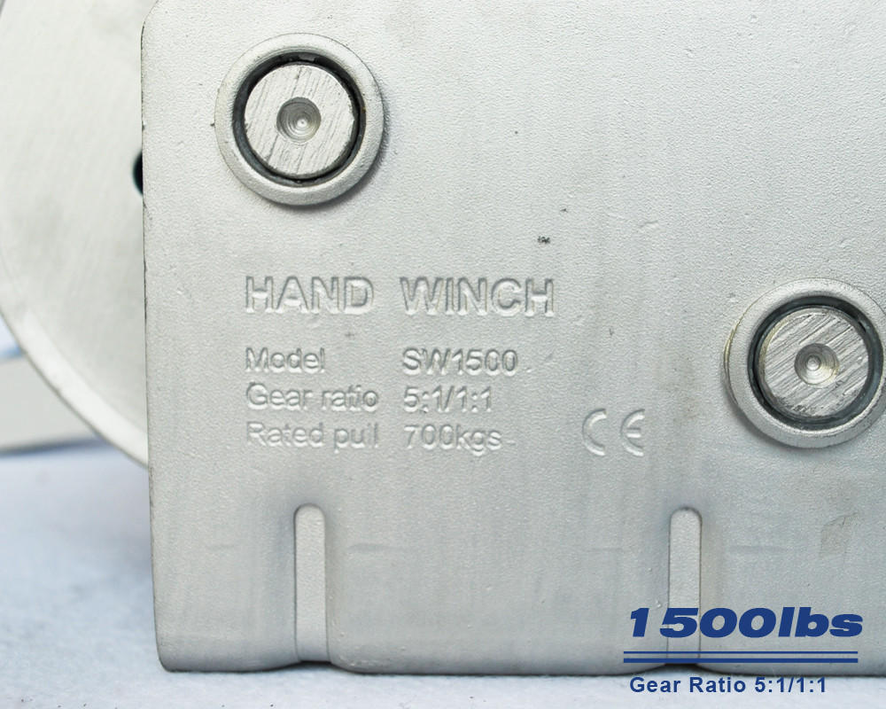 Trailer hand winch 5:1/1:1(2 speed) 700kg pulling SW1500A