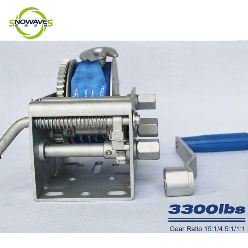 Trailer hand winch 15:1/4.5:1/1:1(3 speed) 1500kg pulling SW3300-2