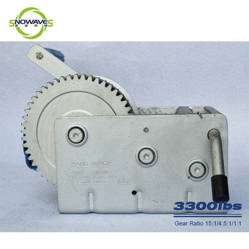 Trailer hand winch 15:1/4.5:1/1:1(3 speed) 1500kg pulling SW3300-1
